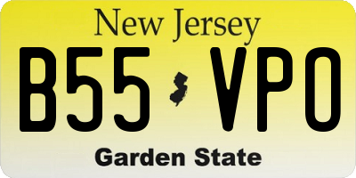 NJ license plate B55VPO