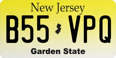 NJ license plate B55VPQ