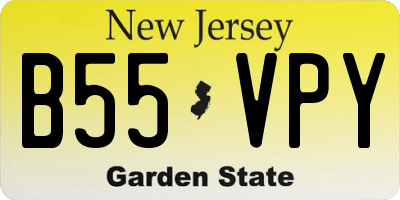 NJ license plate B55VPY