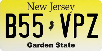 NJ license plate B55VPZ