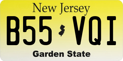NJ license plate B55VQI