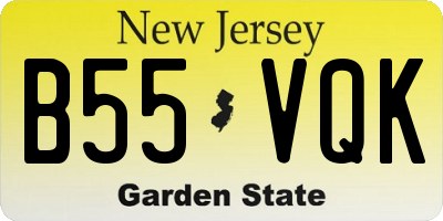 NJ license plate B55VQK