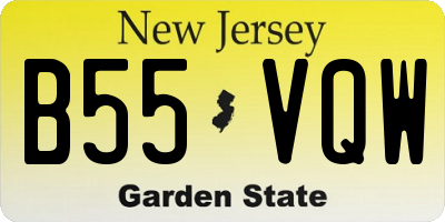 NJ license plate B55VQW