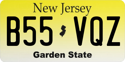 NJ license plate B55VQZ