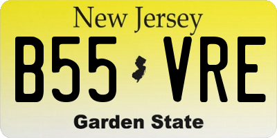 NJ license plate B55VRE