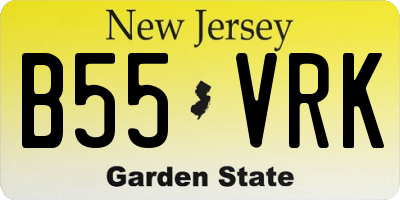 NJ license plate B55VRK