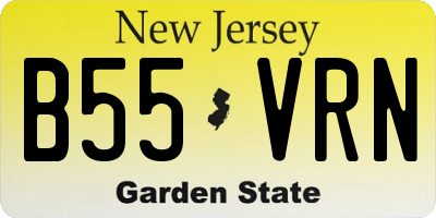 NJ license plate B55VRN