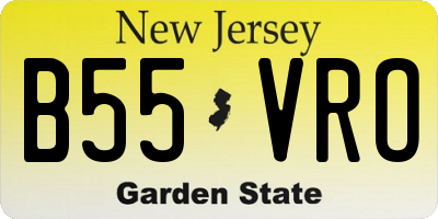 NJ license plate B55VRO
