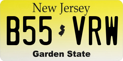 NJ license plate B55VRW
