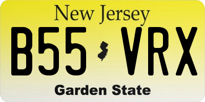NJ license plate B55VRX