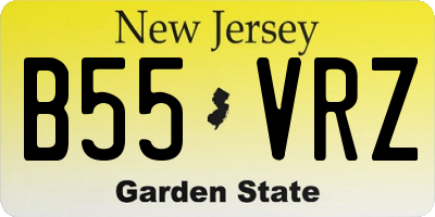 NJ license plate B55VRZ