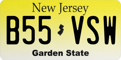 NJ license plate B55VSW