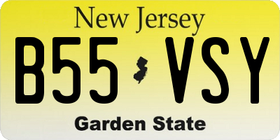 NJ license plate B55VSY