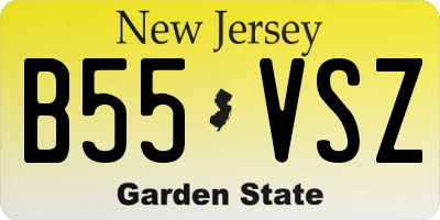 NJ license plate B55VSZ