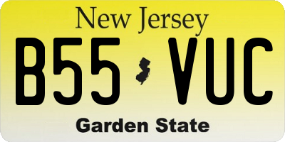 NJ license plate B55VUC