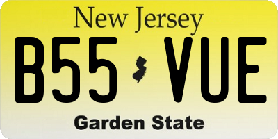 NJ license plate B55VUE