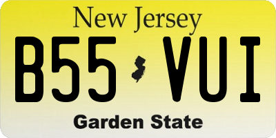 NJ license plate B55VUI