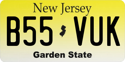 NJ license plate B55VUK