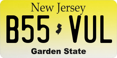 NJ license plate B55VUL