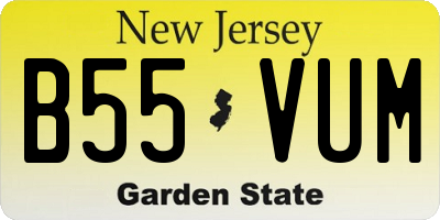 NJ license plate B55VUM