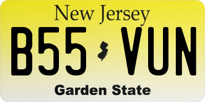 NJ license plate B55VUN