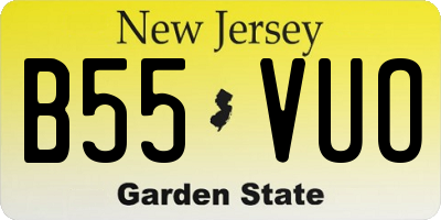 NJ license plate B55VUO