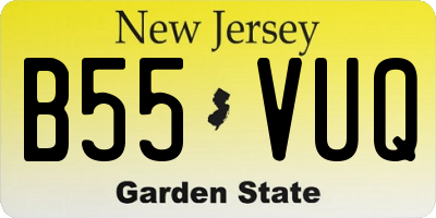 NJ license plate B55VUQ