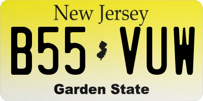 NJ license plate B55VUW