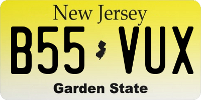 NJ license plate B55VUX