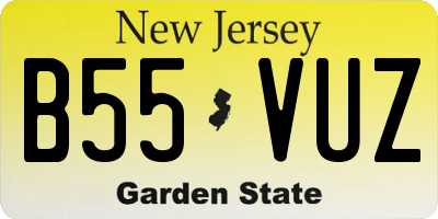 NJ license plate B55VUZ