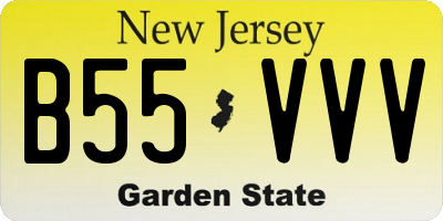 NJ license plate B55VVV