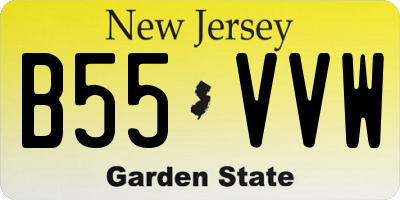 NJ license plate B55VVW