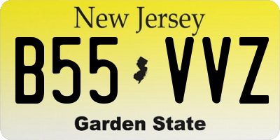NJ license plate B55VVZ
