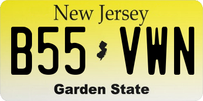 NJ license plate B55VWN