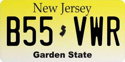 NJ license plate B55VWR