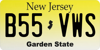 NJ license plate B55VWS