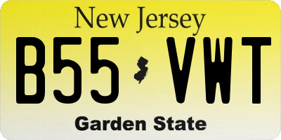 NJ license plate B55VWT
