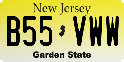 NJ license plate B55VWW