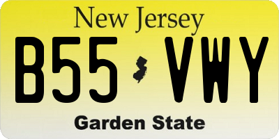 NJ license plate B55VWY