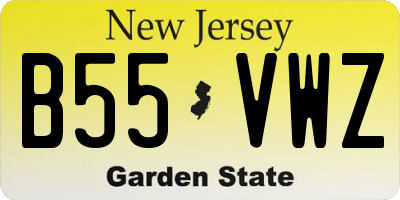 NJ license plate B55VWZ
