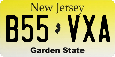 NJ license plate B55VXA