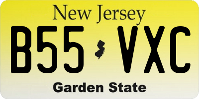 NJ license plate B55VXC