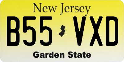NJ license plate B55VXD