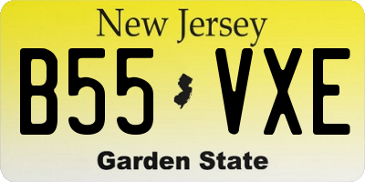 NJ license plate B55VXE