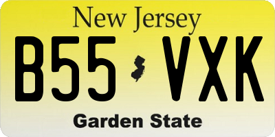 NJ license plate B55VXK
