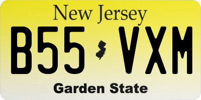 NJ license plate B55VXM