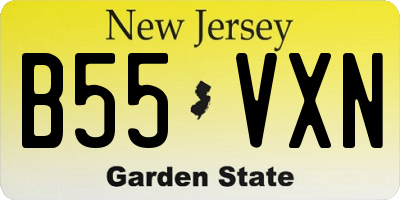 NJ license plate B55VXN