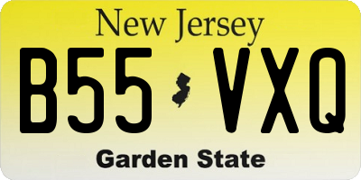 NJ license plate B55VXQ