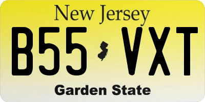 NJ license plate B55VXT