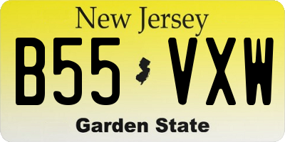 NJ license plate B55VXW
